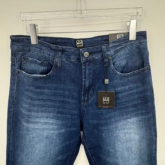 Ike Behar jeans men's size 32/30 slim straight blue denim medium wash NEW
